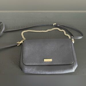 Kate Spade Black Crossbody with Gold Chain Bag